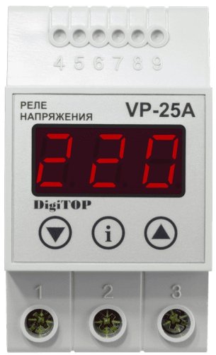 Реле напряжения однофазное цифровое на DIN-рейку DigiTOP VP-25A 25А 50-400В картинка